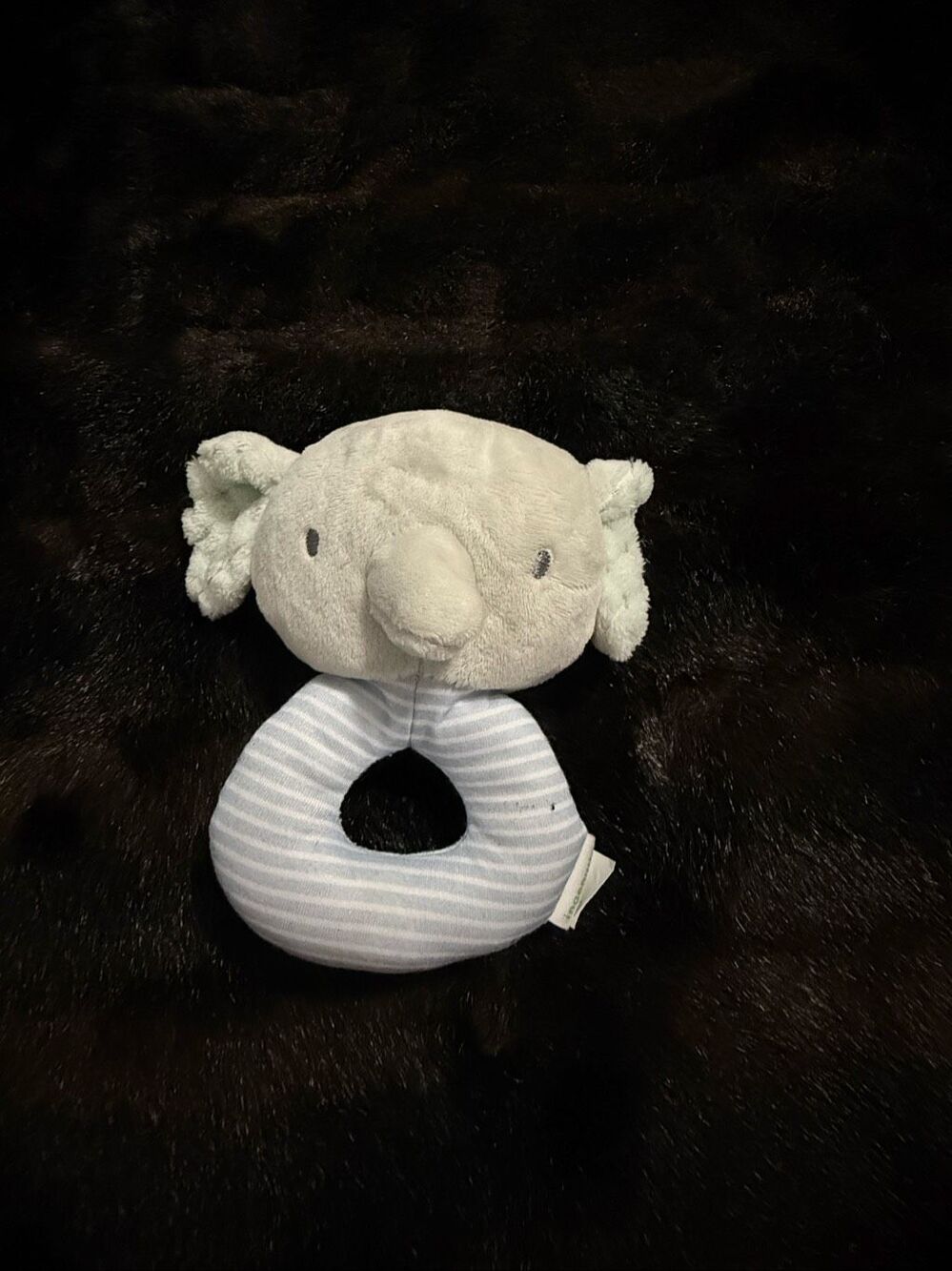 Ingenuity Elephant Lovey Baby Toy Plush Stuffed Animal Ring Rattle Kids II